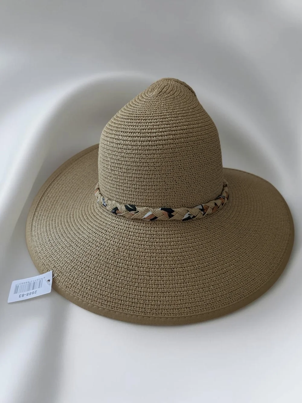 Women's Roll Up Straw Sun Visor Wide Brim Packable Beach Hat With Floral Bow